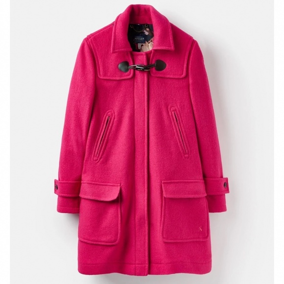 Joules Jackets & Blazers - Joules Woolsdale Duffle Coat Wool Raspberry Size 8